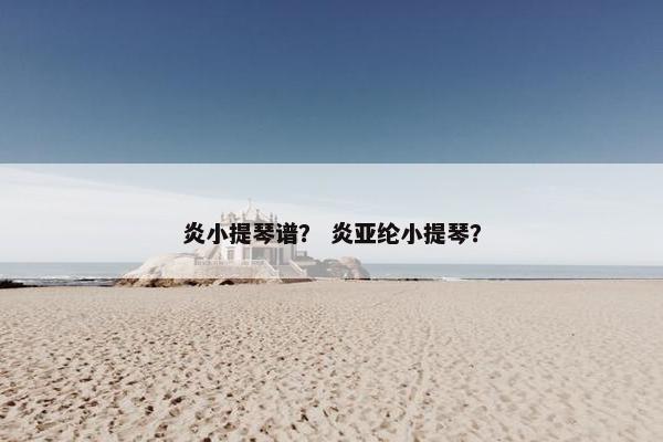 炎小提琴谱？ 炎亚纶小提琴？