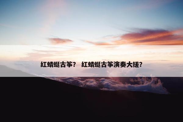 红蜻蜓古筝？ 红蜻蜓古筝演奏大搓？