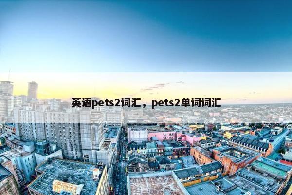英语pets2词汇，pets2单词词汇