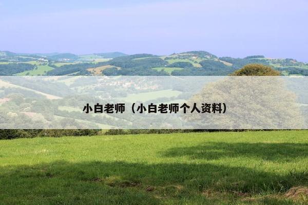 小白老师（小白老师个人资料）
