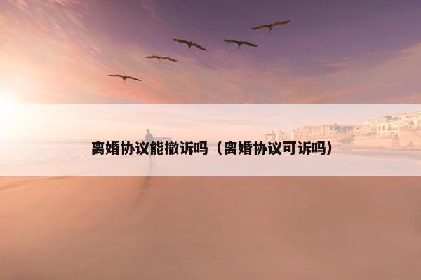 离婚协议能撤诉吗（离婚协议可诉吗）