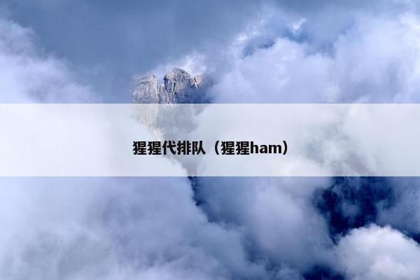 猩猩代排队（猩猩ham）