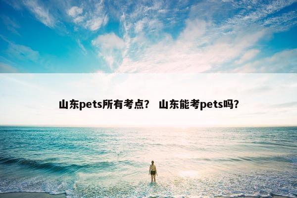 山东pets所有考点？ 山东能考pets吗？