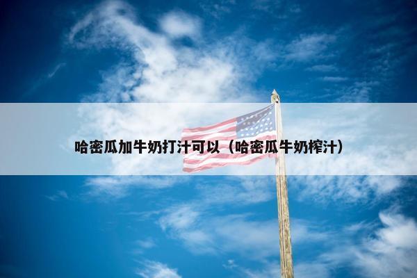 哈密瓜加牛奶打汁可以（哈密瓜牛奶榨汁）
