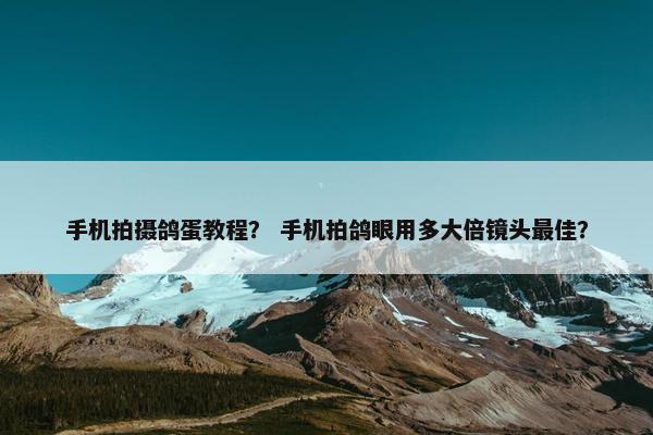 手机拍摄鸽蛋教程？ 手机拍鸽眼用多大倍镜头最佳？
