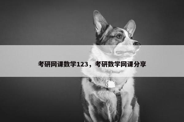 考研网课数学123，考研数学网课分享