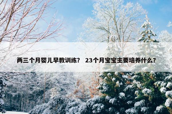 两三个月婴儿早教训练？ 23个月宝宝主要培养什么？