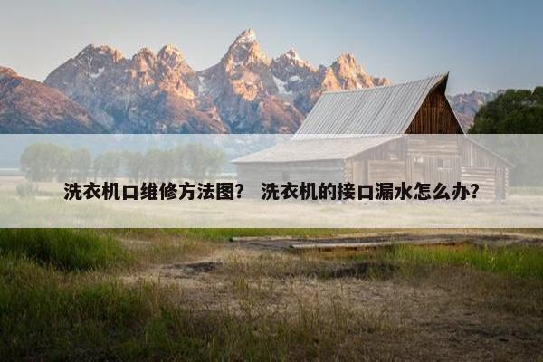 洗衣机口维修方法图？ 洗衣机的接口漏水怎么办？