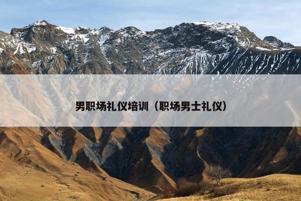 男职场礼仪培训（职场男士礼仪）